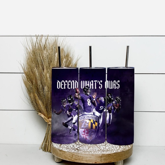 Baltimore Ravens 20 oz Skinny Inspired Tumblers. - Picture 1 of 1